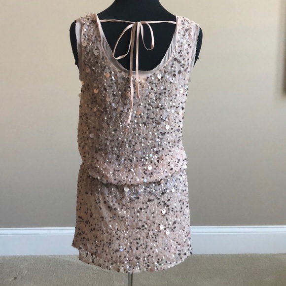 Sparkly, sequin, tie-waist mini dress - Picture 3 of 6